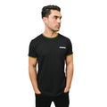 Black-Gold - Side - Lambretta Mens AW24 Twin Tip Pique T-Shirt