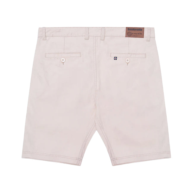 Stone - Back - Lambretta Mens Chino Shorts