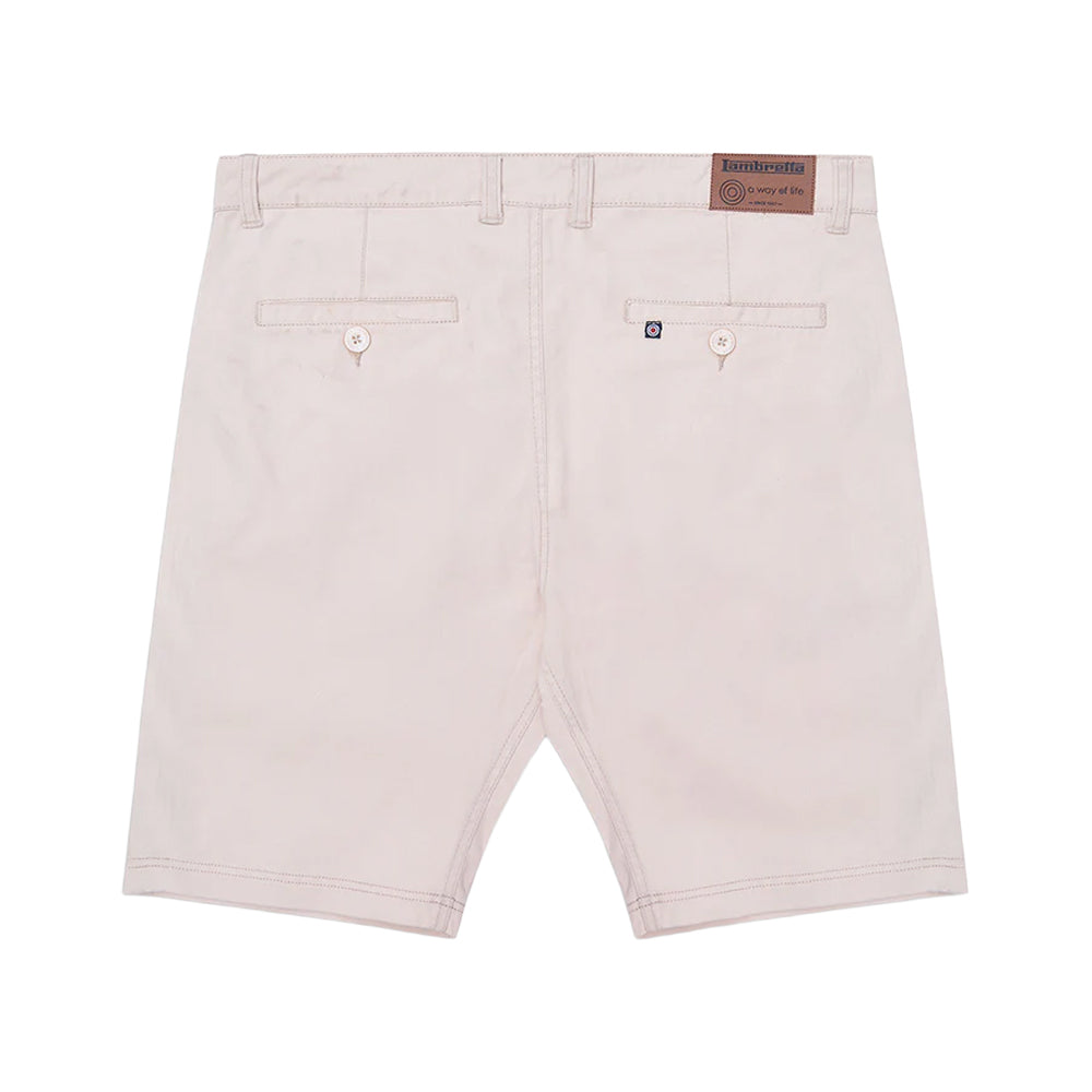 Stone - Back - Lambretta Mens Chino Shorts