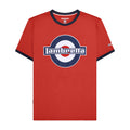 Red-Navy - Front - Lambretta Mens SS25 Ringer Logo T-Shirt