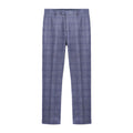 Slate - Front - Lambretta Mens Bradley Checked Suit Trousers