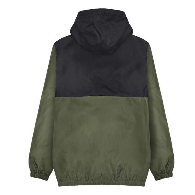 Khaki Green-Black - Back - Lambretta Mens Scooter Overhead Jacket