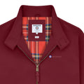 Burgundy - Side - Lambretta Mens Shower Resistant Harrington Jacket