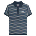 Navy-Silver - Front - Lambretta Mens Roundel Geometric Big & Tall Polo Shirt