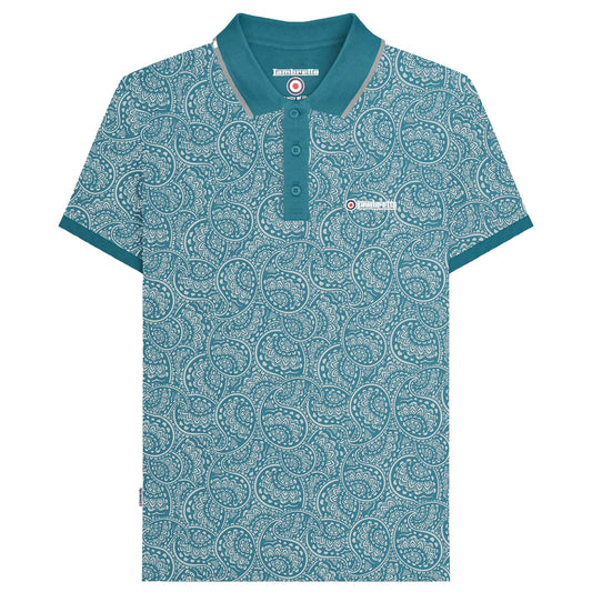 Gulf Coast - Front - Lambretta Mens AW24 Paisley Tonal Polo Shirt