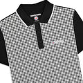 Black - Side - Lambretta Mens Gingham All-Over Print Big & Tall Polo Shirt