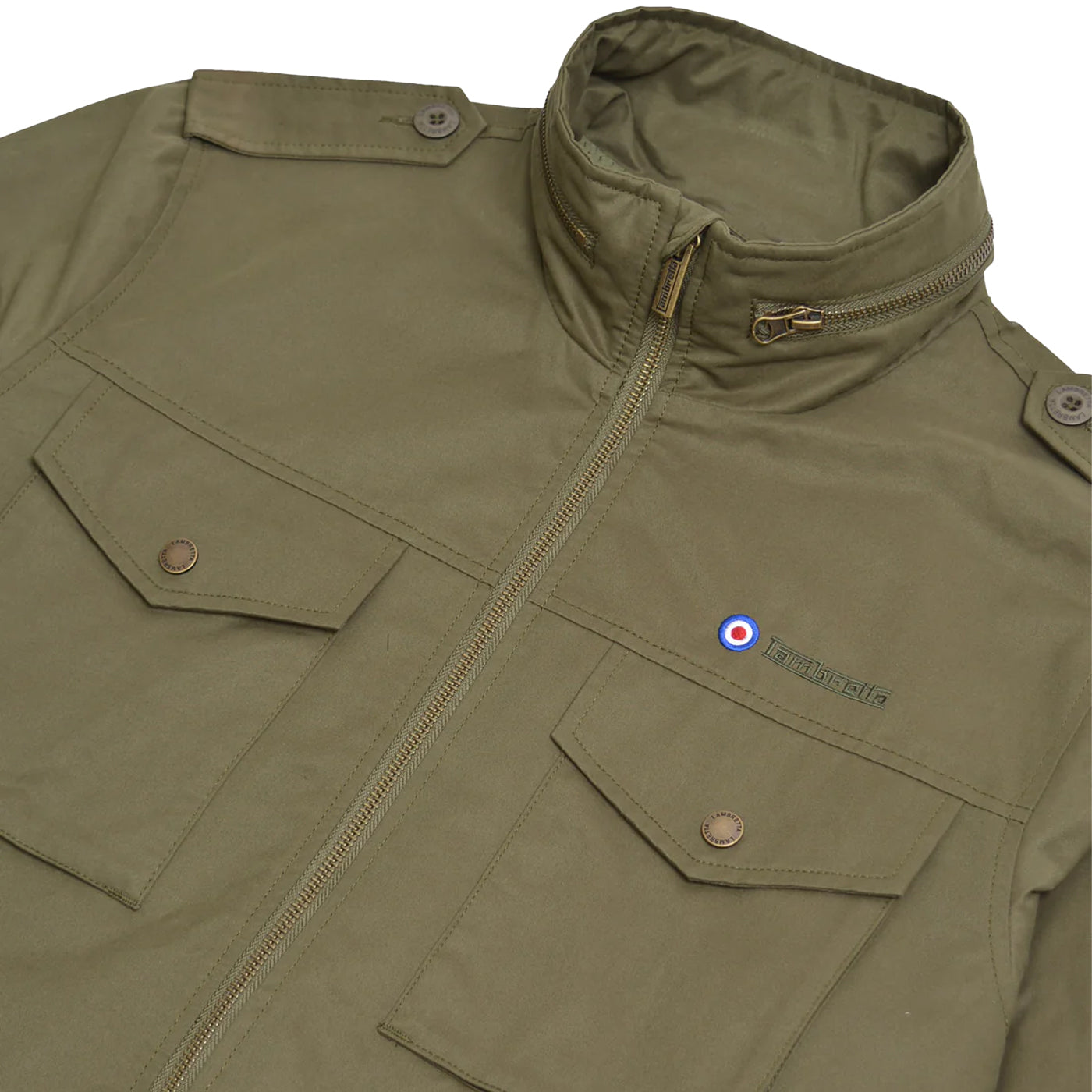 Khaki Green - Side - Lambretta Mens M-65 Military Jacket