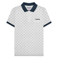 White-Navy - Front - Lambretta Mens AW24 Target Polo Shirt