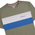Khaki Green - Back - Lambretta Mens Panelled Short-Sleeved T-Shirt