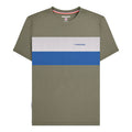 Khaki Green - Front - Lambretta Mens Panelled Short-Sleeved T-Shirt