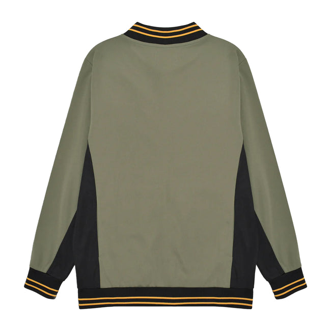Khaki Green-Black-Gold - Back - Lambretta Mens Vintage Track Jacket