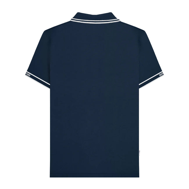 Navy - Back - Lambretta Mens SS25 Branded Sleeve Polo Shirt