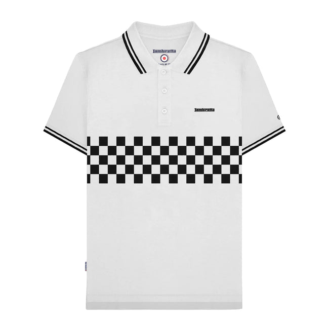 White-Black - Front - Lambretta Mens SS25 Two Tone Tipped Polo Shirt