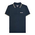 Navy-Cinder - Front - Lambretta Mens SS25 Twin Tip Polo Shirt
