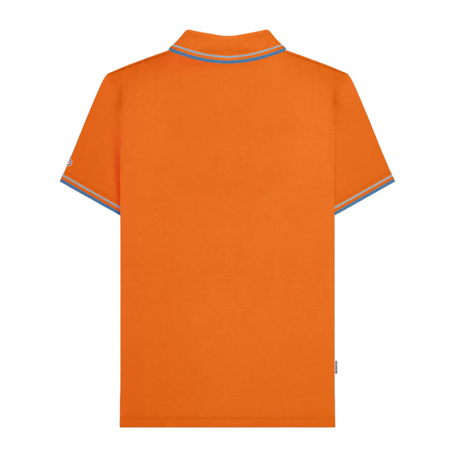 Orange-Sky - Back - Lambretta Mens SS25 Twin Tip Polo Shirt
