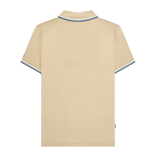 Wood Ash - Back - Lambretta Mens SS25 Twin Tip Polo Shirt