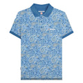 Dark Blue-Wood Ash - Front - Lambretta Mens SS25 Paisley Branded Polo Shirt