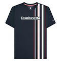 Navy-Red-White - Front - Lambretta Mens SS25 Racing Stripe T-Shirt
