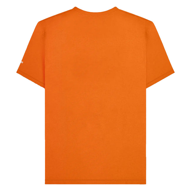 Orange - Back - Lambretta Mens SS25 Racing Stripe T-Shirt