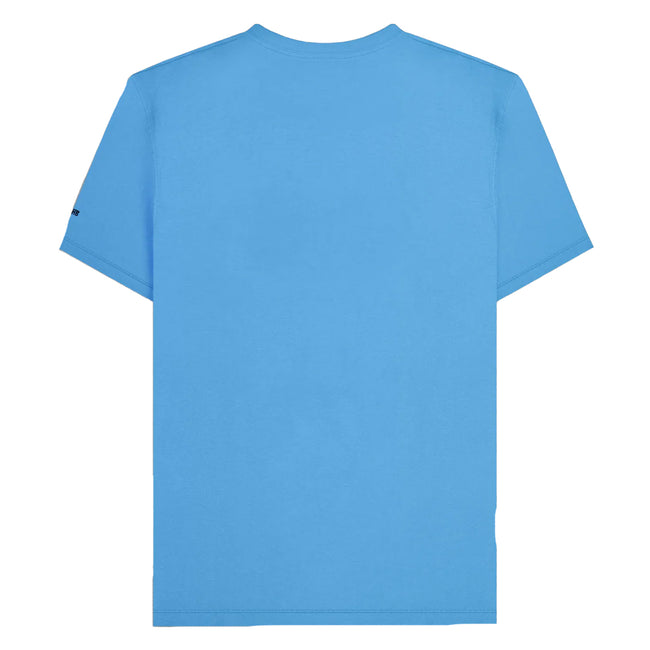 Azure Blue - Back - Lambretta Mens SS25 Racing Stripe T-Shirt