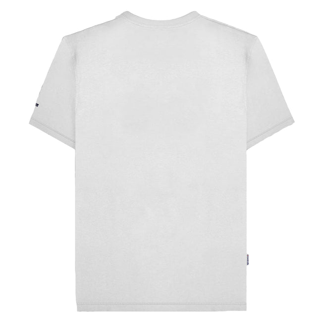 White-Navy-Azure - Back - Lambretta Mens SS25 Racing Stripe T-Shirt
