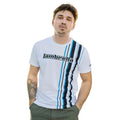 White-Navy-Azure - Side - Lambretta Mens SS25 Racing Stripe T-Shirt