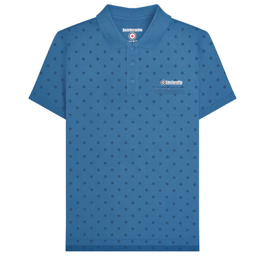 Dark Blue-Navy - Front - Lambretta Mens Premium AW24 Target Polo Shirt