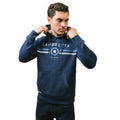 Navy - Side - Lambretta Mens AW24 Contrast Target Hoodie
