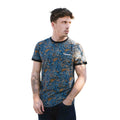 Navy-Tobacco - Side - Lambretta Mens SS25 Paisley T-Shirt