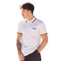 White-Gold - Side - Lambretta Mens SS25 Triple Tipped Polo Shirt
