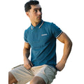 Dark Blue - Side - Lambretta Mens SS25 Triple Tipped Polo Shirt