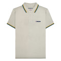 Pebble-Yellow-Smoke Blue - Front - Lambretta Mens SS25 Triple Tipped Polo Shirt
