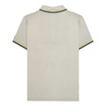 Pebble-Yellow-Smoke Blue - Back - Lambretta Mens SS25 Triple Tipped Polo Shirt