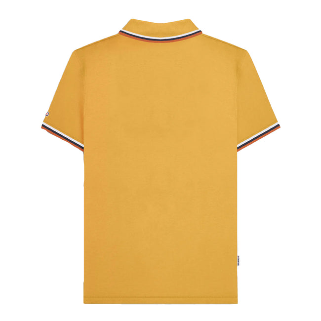 Gold - Back - Lambretta Mens SS25 Triple Tipped Polo Shirt
