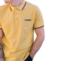 Gold - Side - Lambretta Mens SS25 Triple Tipped Polo Shirt