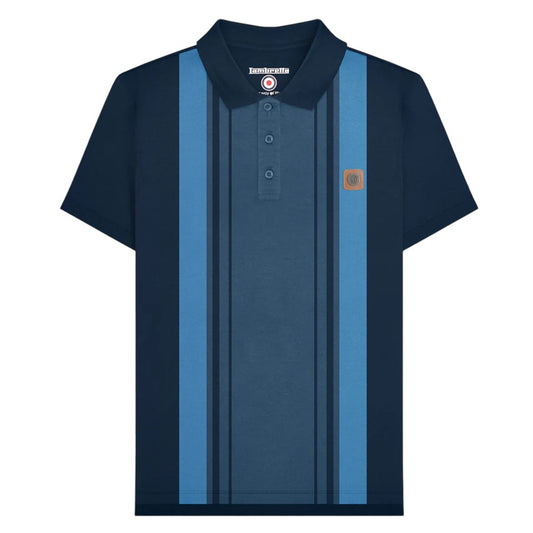 Navy-Moonlit Ocean - Front - Lambretta Mens SS25 Classic Polo Shirt