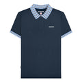 Navy - Front - Lambretta Mens SS25 Gingham Big & Tall Polo Shirt