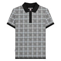 White - Front - Lambretta Mens SS25 Prince Of Wales Check Big & Tall Polo Shirt