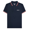 Dark Navy-White-Red - Front - Lambretta Mens SS25 Twin Tip Polo Shirt