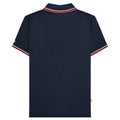 Dark Navy-White-Red - Back - Lambretta Mens SS25 Twin Tip Polo Shirt
