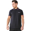 Dark Navy-White-Red - Side - Lambretta Mens SS25 Twin Tip Polo Shirt