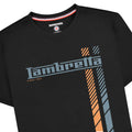 Black - Side - Lambretta Mens SS25 Racing Stripe Big & Tall T-Shirt