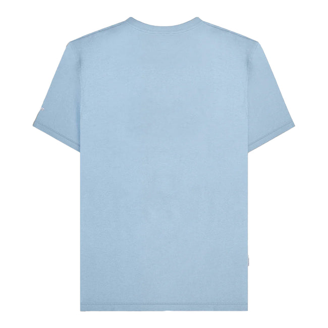 Sky Blue - Back - Lambretta Mens SS25 Racing Stripe Big & Tall T-Shirt