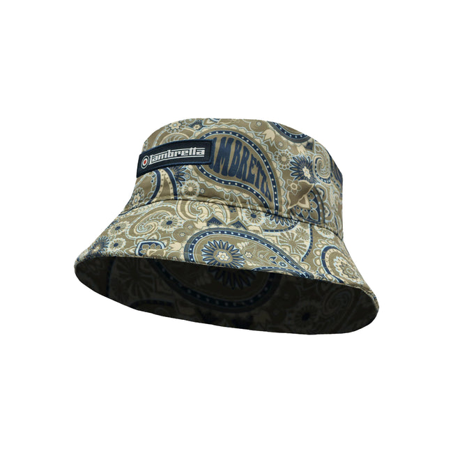 Khaki Green-Navy - Back - Lambretta Paisley Bucket Hat