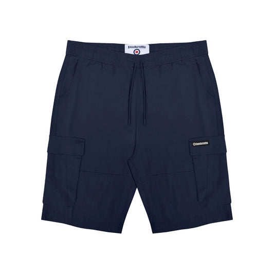 Navy - Front - Lambretta Mens Utility SS25 Cargo Shorts