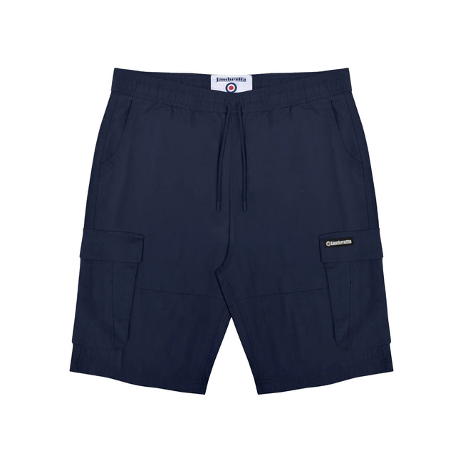 Navy - Front - Lambretta Mens Utility SS25 Cargo Shorts
