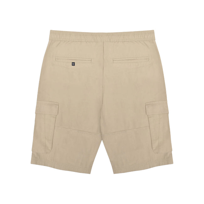 Stone - Back - Lambretta Mens Utility SS25 Cargo Shorts