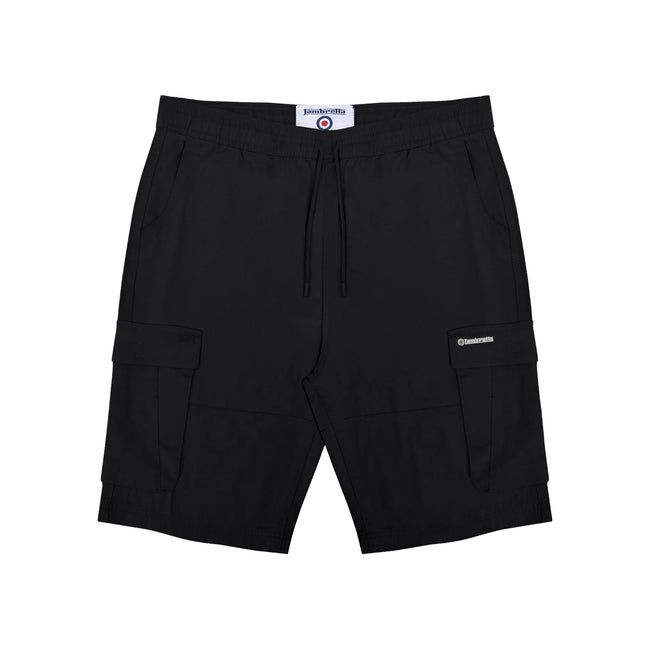 Black - Front - Lambretta Mens Utility SS25 Cargo Shorts