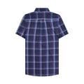 Navy-Blue-Red - Back - Lambretta Mens SS25 Checked Shirt