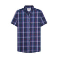 Navy-Blue-Red - Front - Lambretta Mens SS25 Checked Shirt